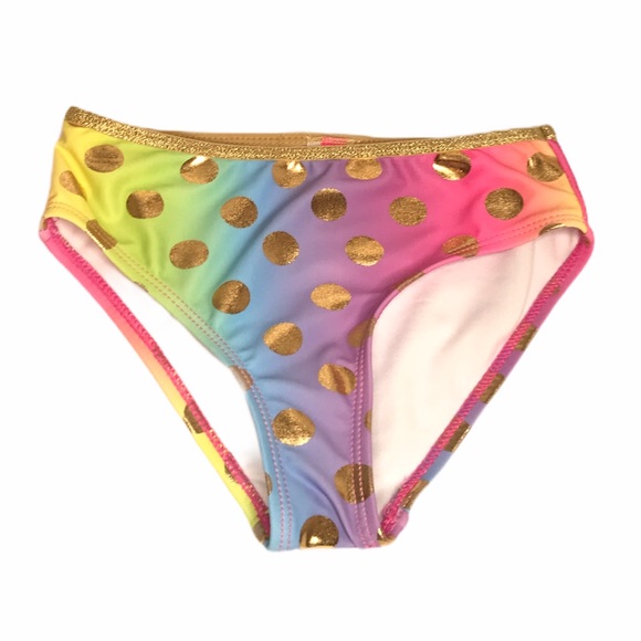 Betsey Johnson Rainbow Polka Dot Bikini, Girls 5 - Picture 3 of 11